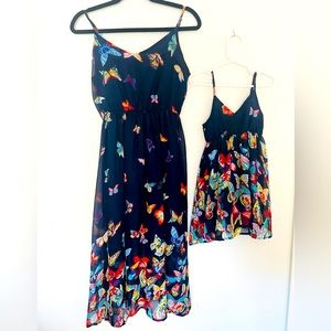 Mom and me matching butterfly dresses. Worn once.
